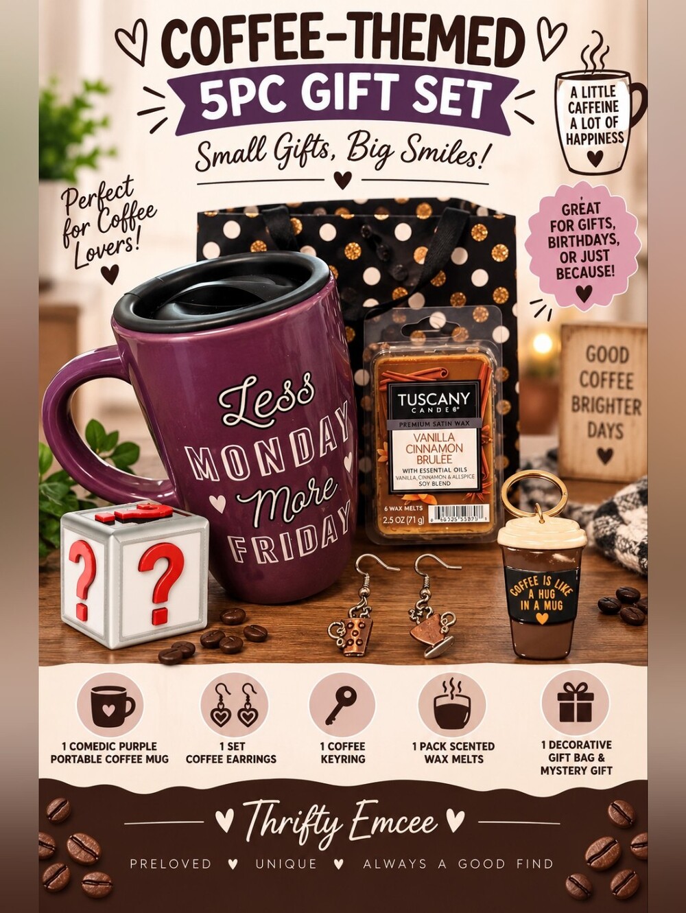 5PC Coffee-Themed Gift Set